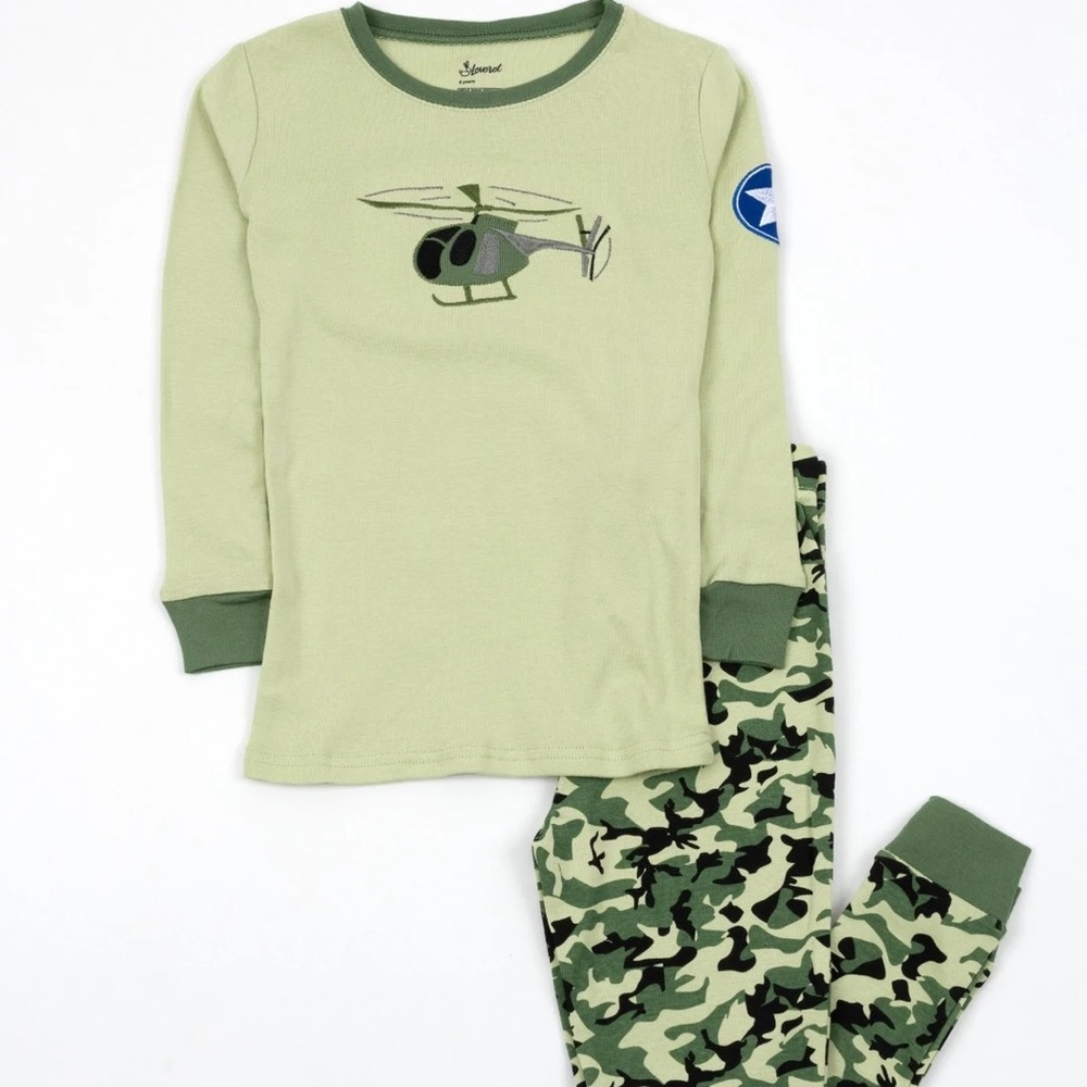 Cotton Camouflage Print Pajamas by Leveret